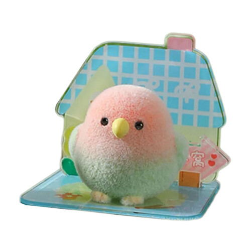 Statue Miniature d'oiseau floqué mignon, accessoires-rose vert