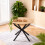 Living And Home 100-140cm Extendable Dining Table | Melamine-Faced MDF Tabletop and Metal Legs 2