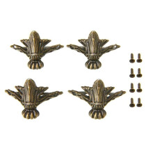 4pcs Antique Corner Protector Decorative Metal Brackets for Vintage Wooden Furniture