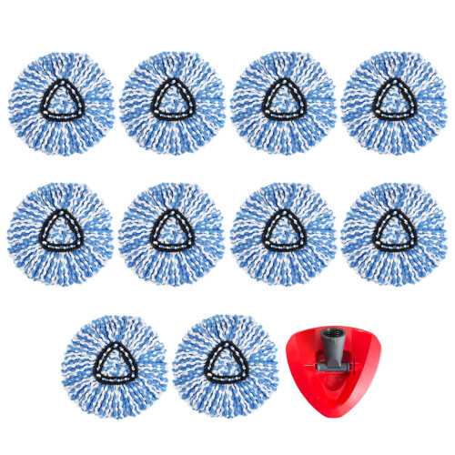 Spin Mop-utbyteshuvud, utbyteshuvud för mikrofibermopp, triangulär rotationsdesign säkerställer sömlös installation och optimal prestanda på