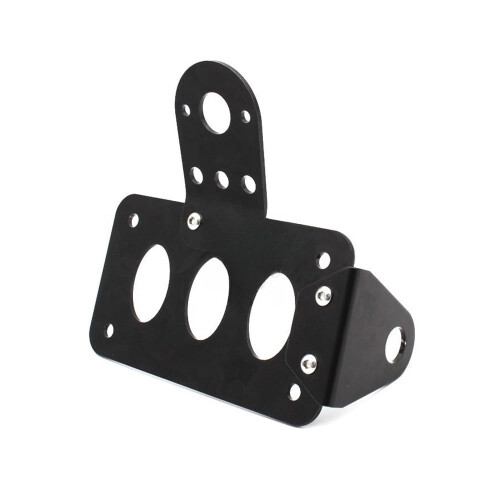 Universal Side Mount Motorcycle License Plate Holder with Rear Stop Tail Light Bracket