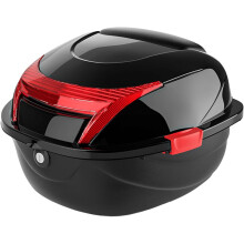 Motorcycle Trunk Universal Waterproof Tail Box With Soft Backrest For Helmet Storage Scooter Moped Motorbike Black