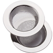 Ralo de pia de cozinha em aço inoxidável, próprio para lava-louças, com acabamento reforçado e placa de metal espessa de dupla camada,