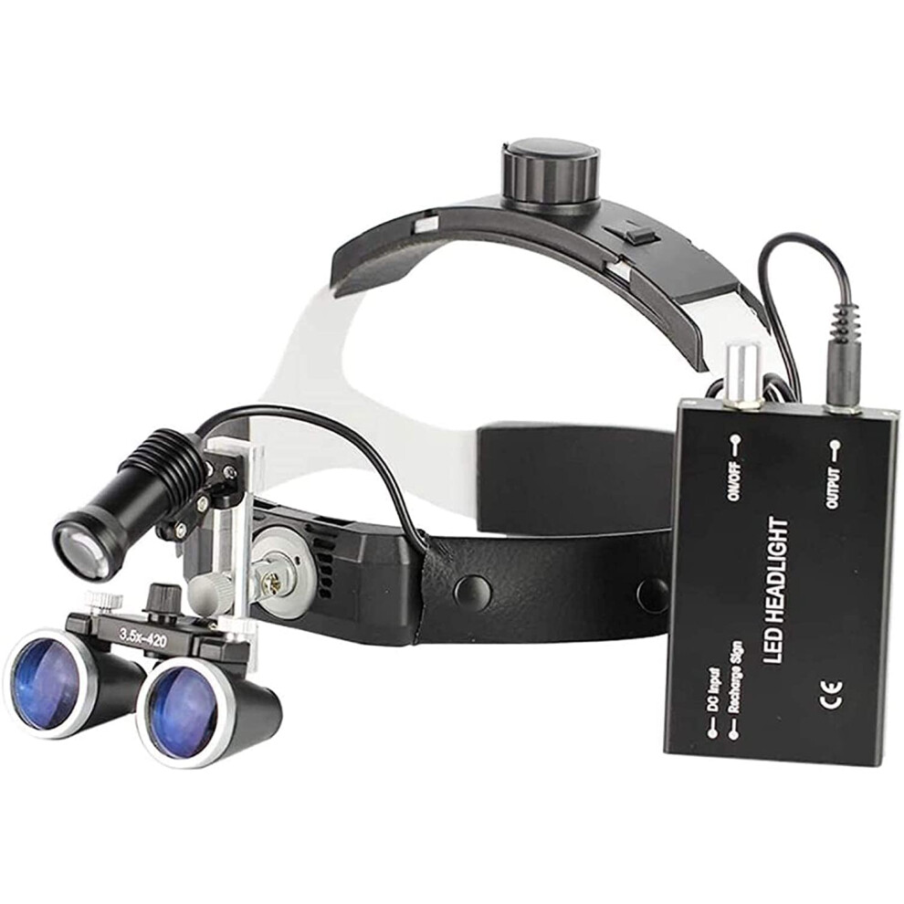 Magnifying Glass Headband Leather 2.5X Binocular Loupes With 3W LED Headlight For Dental Surgical Loupe Enlarger