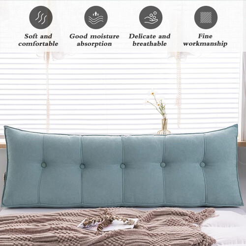 Triangular Reading Pillow with Removable Cover for Bed Headboard Support Cushion 180x50x20cm 1