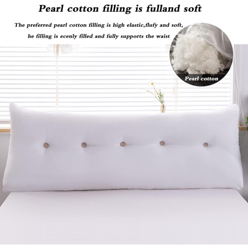 Triangular Reading Pillow with Removable Cover for Bed Headboard Support Cushion 180x50x20cm 2