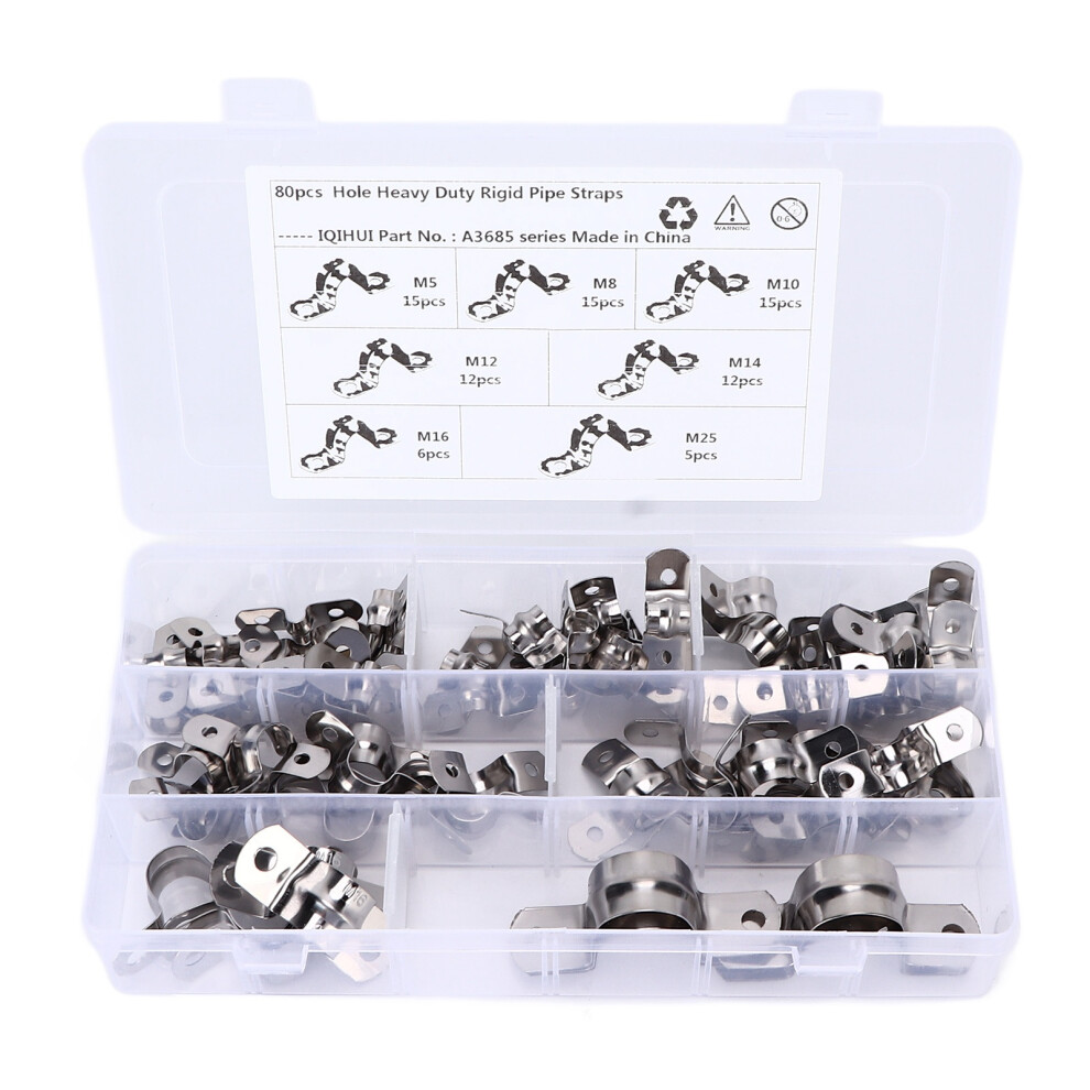 Pipe Strap Clamps Universal U Bracket U Clip Fastener Kit Anti Oxidation Performance Rustproof Humid Environment Resistant High Strength Carbon Steel 9139052862777