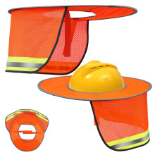 2Stk Bauhelm Sonnenschutz Mit Reflektierender Vollkrempe Und Netzstoff