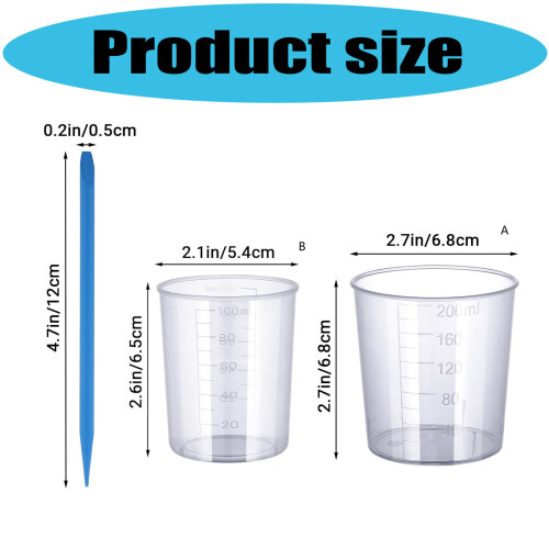 Harzmischbecher-Set mit Messmarkierung für-200 ml 2