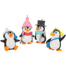 2Ud Ornamento Acuario Pingüino Material Multicolor