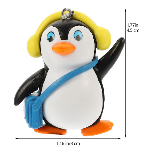 2Ud Ornamento Acuario Pingüino Material Multicolor 1