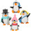 2Ud Ornamento Acuario Pingüino Material Multicolor 3