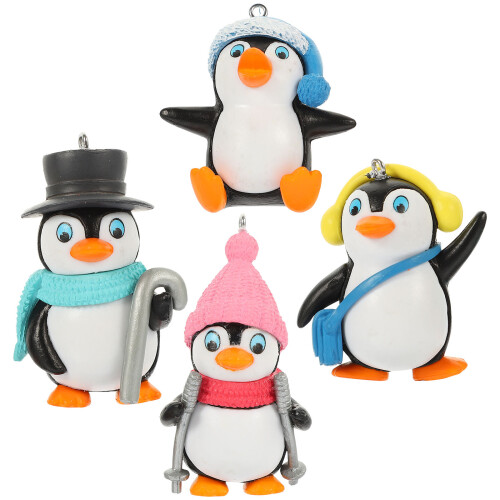 2Ud Ornamento Acuario Pingüino Material Multicolor 2