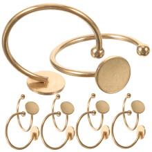 10Pz Base Anello Regolabile in Acciaio Inossidabile Color Oro DIY