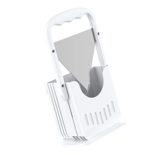 Ergonomic Handle Design Bread Slicer for Safe and Easy-White
