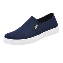 Men's Canvas Slip On Trainers Breathable Low Casual Walking Loafers Blue Size 10 UK