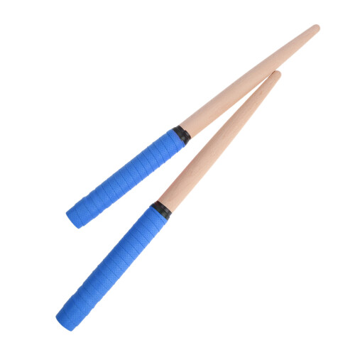 1Par Baquetas De Azul Com De Borracha Para Bateria