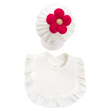 Bavoirs pour bébé, chapeau Turban, bavoir d'alimentation-Blanc