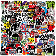 102pcs Rock And Roll Music Stickers, Band Stickers For Classic Rock Music,Trendy Music Stickers,Cool Stickers Waterproof Vinyl Sticker,It Suit For Lap