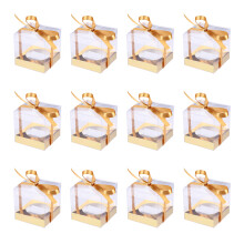 12Stk Kuchenverpackung PVC Gold Transparent Essensboxen Für Bäckerei