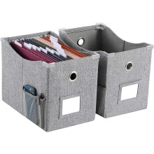 Organizér na kartotéky s humanizovaným designem, odolný lněný materiál pro vysoké zatížení, průhledná okénka s štítky pro snadnou