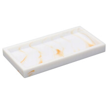 Plateau décoratif pour salle de bain, plateau de baignoire en résine anti-rayures, motif marbre, pour organiser vos cosmétiques (rectangulaire)