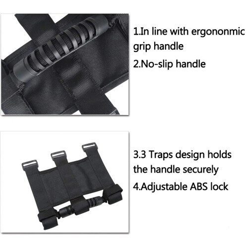 Λαβές Roll Bar Jeep Wrangler, Universal Fit, Εύκολη εγκατάσταση, Αντιολισθητική λαβή, Ανθεκτικό 2