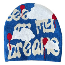 Lettre chapeau fille Bonnet 2000S Cool fille chapeau femmes-Bleu
