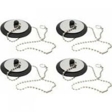 Bouchon d'évier flexible, bouchon en caoutchouc polyvalent pour baignoires et éviers de cuisine, chaînette à billes métallique pour un