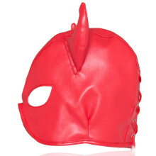 Cagoule en corne, masque facial, couvre-chef pour adultes,-Rouge