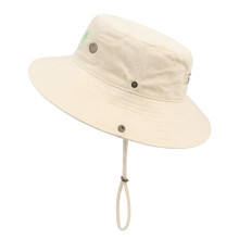 Chapeau seau respirant avec lettre brodée, corde à-blanc cassé1