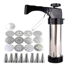 Cake Decorating Set with Stainless Steel Cookie Press Kit and Piping Tips for Cupcakes and Pastry