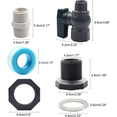 Rain Barrel Companion, Ανθεκτικό κιτ εκτροπής κήπου από PVC με ευρεία εφαρμογή και πρακτικό 1