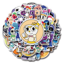 Kreatives Sticker-Set für Bastler, einfach abziehbare und aufklebbare wasserfeste Vinyl-Aufkleber, niedliche Anime-Sticker für Laptop,