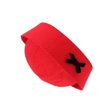 Joli béret à nœud papillon pour fille, chapeau de marin à-Rouge