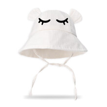 Chapeau de seau de pépinière de bébé d’enfant en bas âge,-Blanc