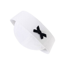 Joli béret à nœud papillon pour fille, chapeau de marin à-Blanc