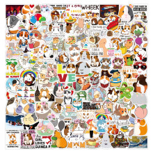 100 adesivos fofos de porquinho-da-índia e hamster em desenho animado - à prova d'água para laptop, garrafa de água e muito mais - para
