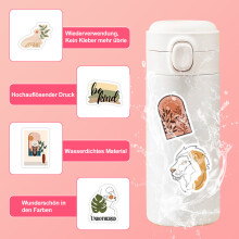 Pacote de adesivos de vinil para garrafas de água, adesivos estéticos personalizados para Hydro Flasks, 200 designs exclusivos impressos com tintas