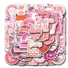 60Stück Lesen Rosa Buchaufkleber, Wasserfeste Rosa Aufkleber, ästhetische Aufkleber, für Frauen, Mädchen, Buchliebhaber, Geschenke, für