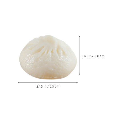 6Pcs High Simulation Steamed Stuffed Bun Model White Kitchen Toy 1