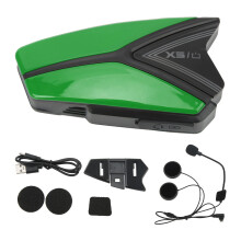 Draadloze Bluetooth-headset voor motorfietsen, full-duplex intercom, ruisonderdrukking, Hi-Fi-geluid, compatibel met smartphones, universele