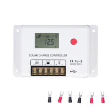 Zonne-laadregelaar 12V/24V met automatische detectie, LCD-display en PWM-laden, intelligente beveiliging, waterdicht ontwerp, lage