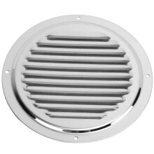Rond metalen ventilatierooster met lamellen, roestvrijstalen ventilatiekap voor wand-, plafond- en kanaalmontage, corrosiebestendig rond