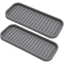 Plateau de toilette en silicone résistant à la chaleur et à séchage rapide, pour lavabo de cuisine (lot de 2)