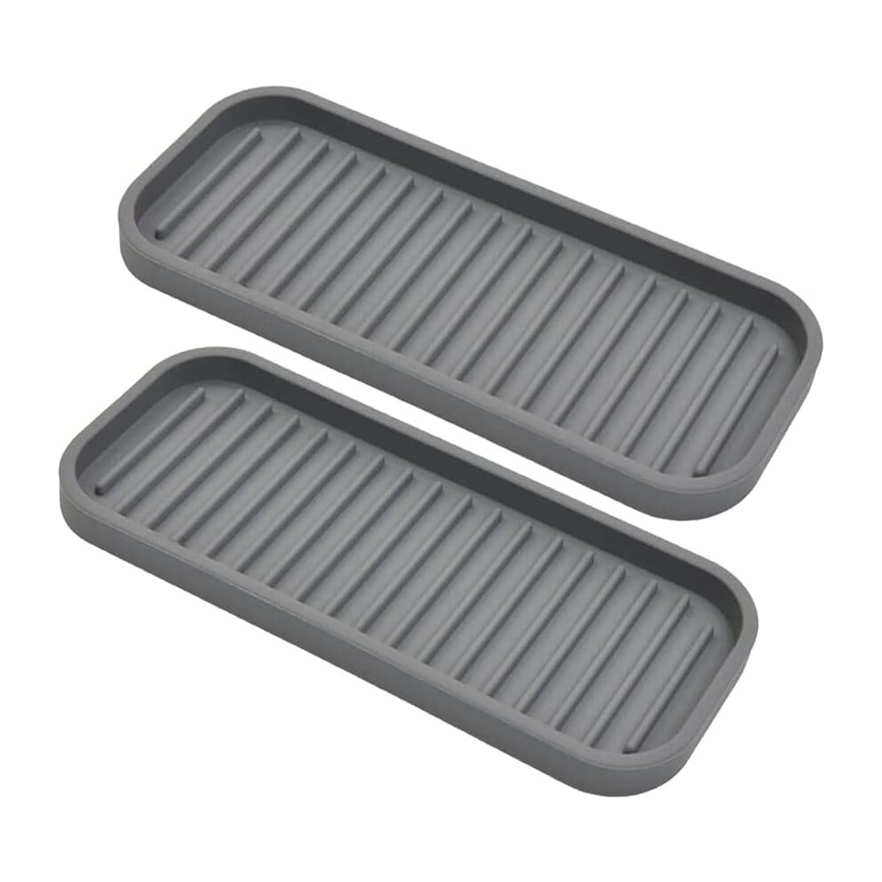 Vanity Tray, Heat Resistant Quick Dry Silicone Bathroom Tray For Kitchen Sink Area (2 Pack) 9198585294554
