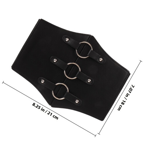 Corset Masculino Preto Couro Sintético Com 1