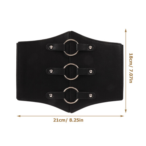 Corset Masculino Preto Couro Sintético Com 2