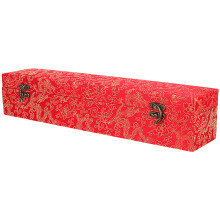 Caja De Madera Y Tela Para De Caligrafía Y Pintura Roja