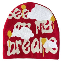 Bonnets populaires chapeau tricoté crâne chapeau avec-Rouge